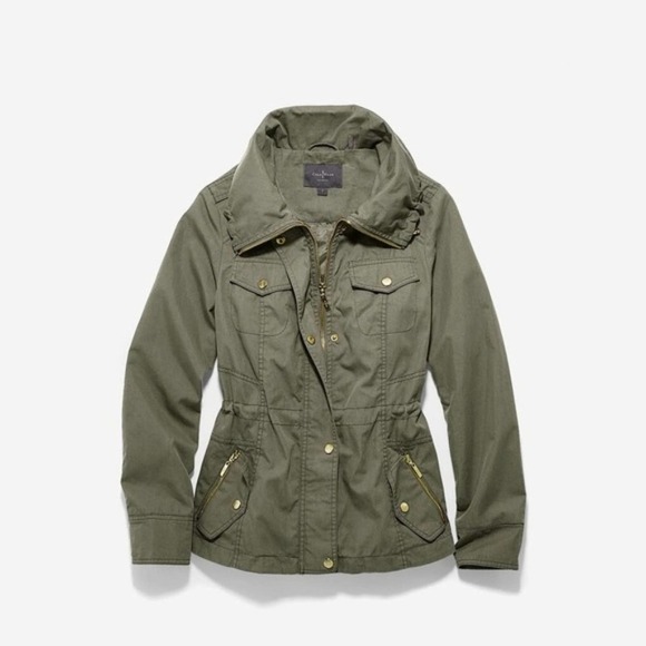 Cole Haan Olive Green Fatigue Utility Jacket Gold with Accents Size Medium - Picture 2 of 13